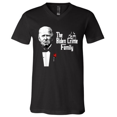 Funny The Biden Crime Family Anti Biden Liberals Democrats V-Neck T-Shirt