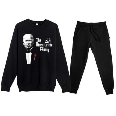 Funny The Biden Crime Family Anti Biden Liberals Democrats Premium Crewneck Sweatsuit Set