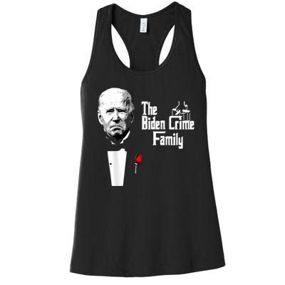 Funny The Biden Crime Family Anti Biden Liberals Democrats Women's Racerback Tank