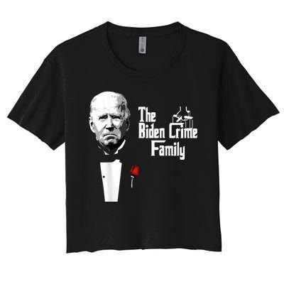 Funny The Biden Crime Family Anti Biden Liberals Democrats Women's Crop Top Tee