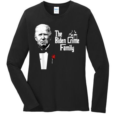 Funny The Biden Crime Family Anti Biden Liberals Democrats Ladies Long Sleeve Shirt