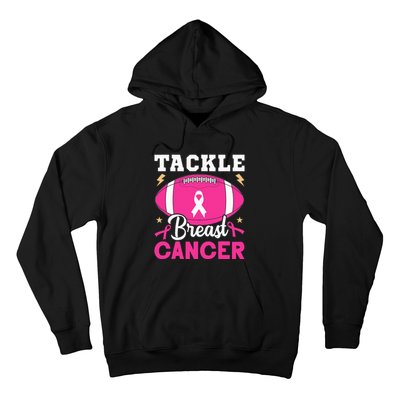 Footbal Tackle Breast Cancer Awareness Pink Ribbon October Hoodie