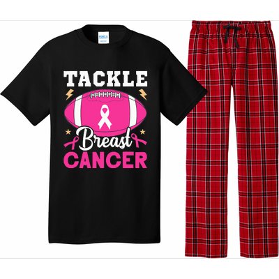 Footbal Tackle Breast Cancer Awareness Pink Ribbon October Pajama Set