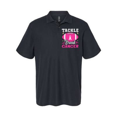 Footbal Tackle Breast Cancer Awareness Pink Ribbon October Softstyle Adult Sport Polo