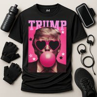 Funny Trump B.U.B.B.L.E Gum Sunglass Heart Cooling Performance Crew T-Shirt