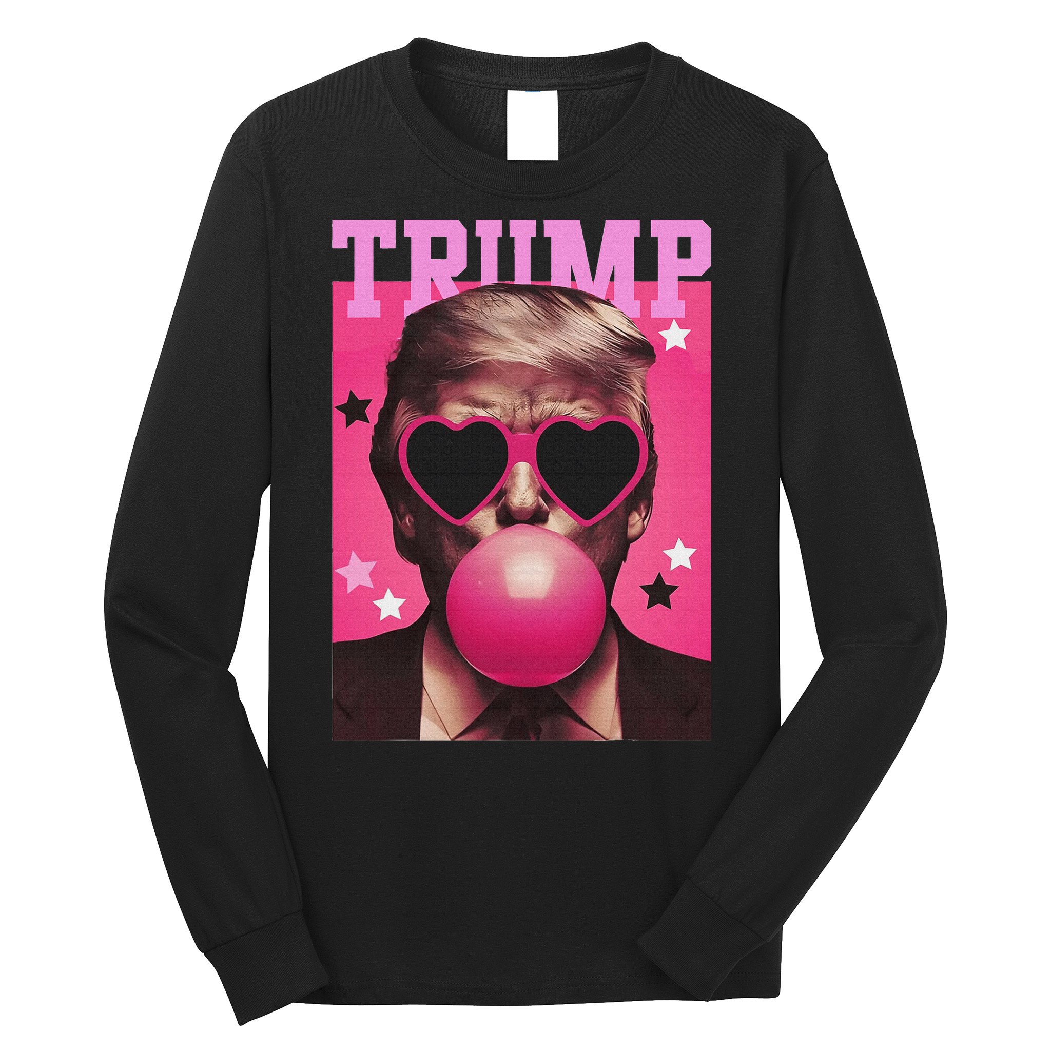 Funny Trump B.U.B.B.L.E Gum Sunglass Heart Long Sleeve Shirt