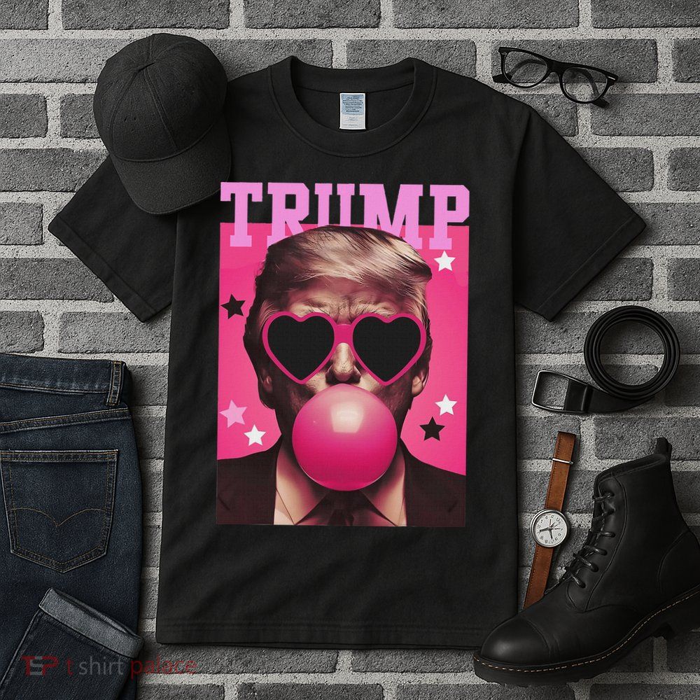 Funny Trump B.U.B.B.L.E Gum Sunglass Heart Tall T-Shirt