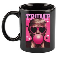 Funny Trump B.U.B.B.L.E Gum Sunglass Heart 11oz C Handle Ceramic Mug