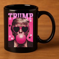 Funny Trump B.U.B.B.L.E Gum Sunglass Heart 11oz C Handle Ceramic Mug