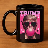 Funny Trump B.U.B.B.L.E Gum Sunglass Heart 11oz C Handle Ceramic Mug