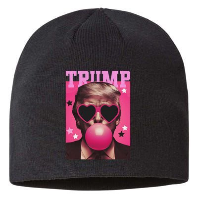 Funny Trump B.U.B.B.L.E Gum Sunglass Heart Sustainable Beanie
