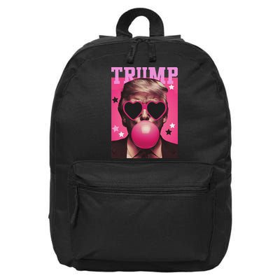 Funny Trump B.U.B.B.L.E Gum Sunglass Heart 16 in Basic Backpack