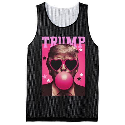 Funny Trump B.U.B.B.L.E Gum Sunglass Heart Mesh Reversible Basketball Jersey Tank