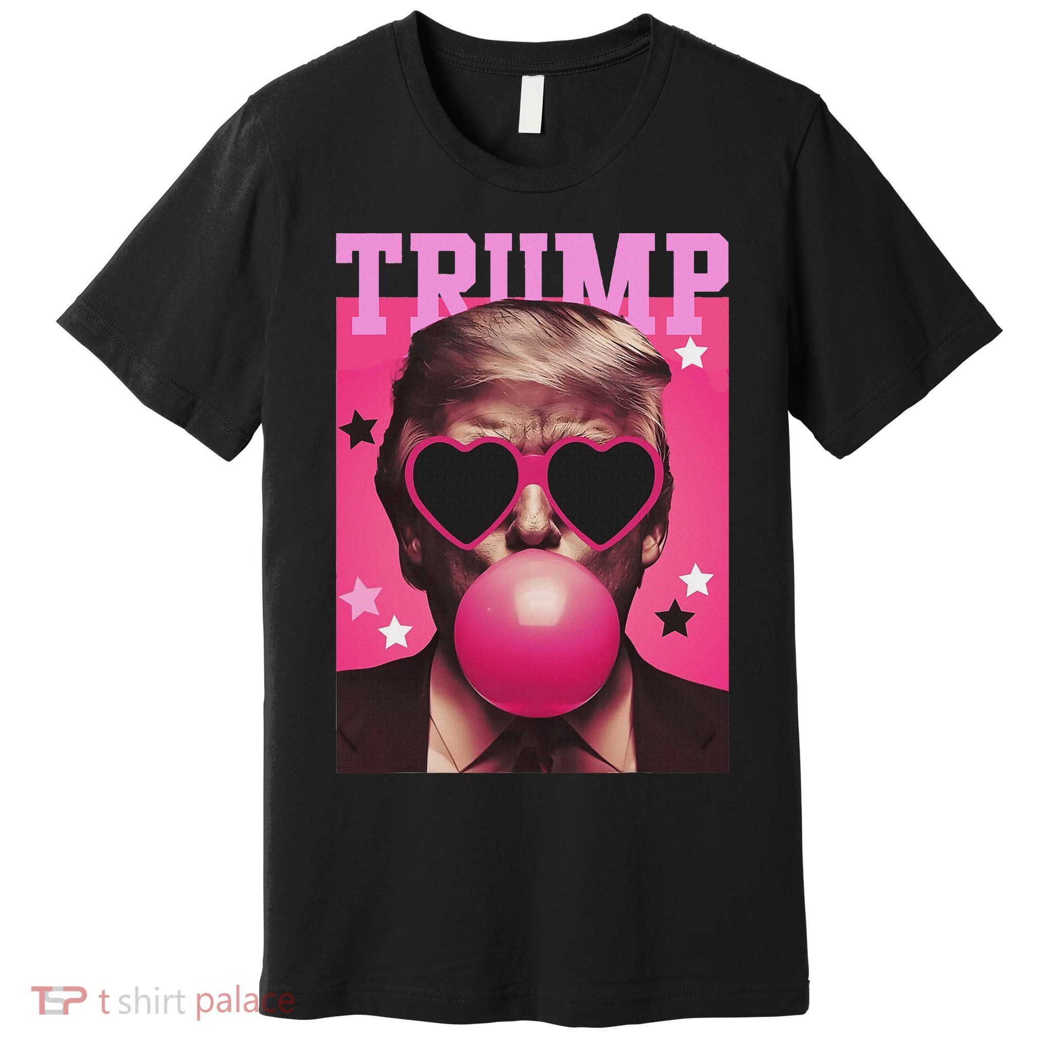 Funny Trump B.U.B.B.L.E Gum Sunglass Heart Premium T-Shirt