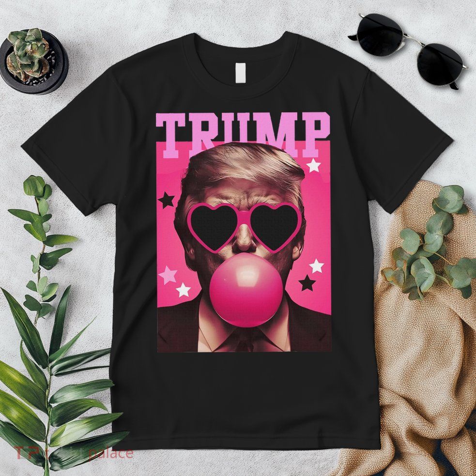 Funny Trump B.U.B.B.L.E Gum Sunglass Heart Premium T-Shirt