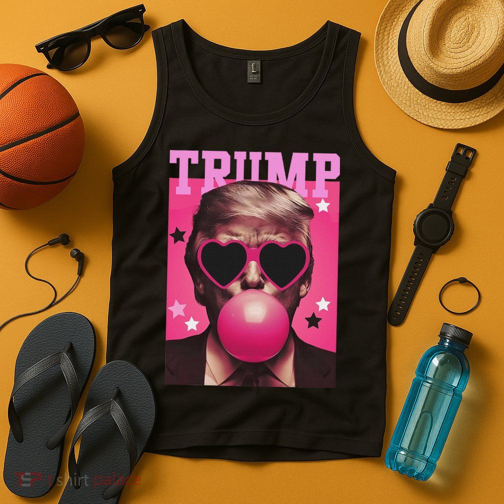 Funny Trump B.U.B.B.L.E Gum Sunglass Heart Tank Top