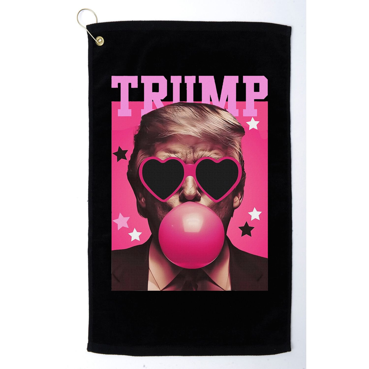 Funny Trump B.U.B.B.L.E Gum Sunglass Heart Golf Towel
