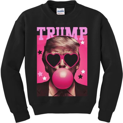 Funny Trump B.U.B.B.L.E Gum Sunglass Heart Kids Sweatshirt
