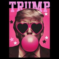 Funny Trump B.U.B.B.L.E Gum Sunglass Heart Wool Snapback Cap