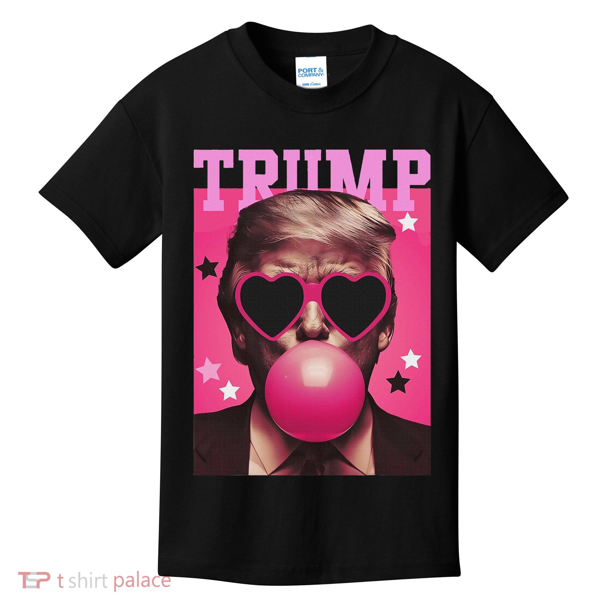 Funny Trump B.U.B.B.L.E Gum Sunglass Heart Kids T-Shirt