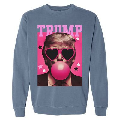 Funny Trump B.U.B.B.L.E Gum Sunglass Heart Garment-Dyed Sweatshirt