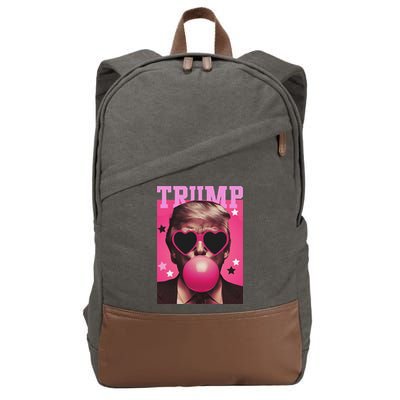 Funny Trump B.U.B.B.L.E Gum Sunglass Heart Cotton Canvas Backpack