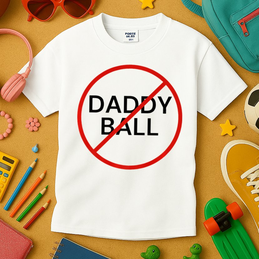 Funny Travel Baseball  No Daddy Ball Kids T-Shirt