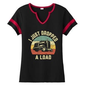 Funny Trucker Big Rig Semi Trailer Truck Driver Gift Ladies Halftime Notch Neck Tee