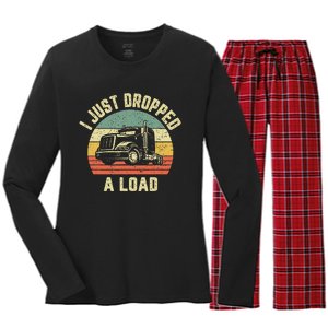 Funny Trucker Big Rig Semi Trailer Truck Driver Gift Women's Long Sleeve Flannel Pajama Set 