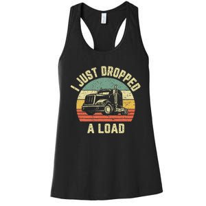 Funny Trucker Big Rig Semi Trailer Truck Driver Gift Women's Racerback Tank