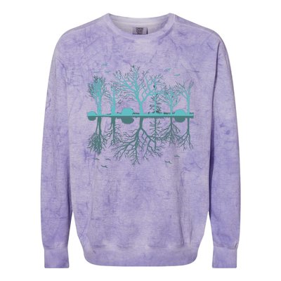 Forest Trees Birds Nature Lovers Wildlife Camping Colorblast Crewneck Sweatshirt