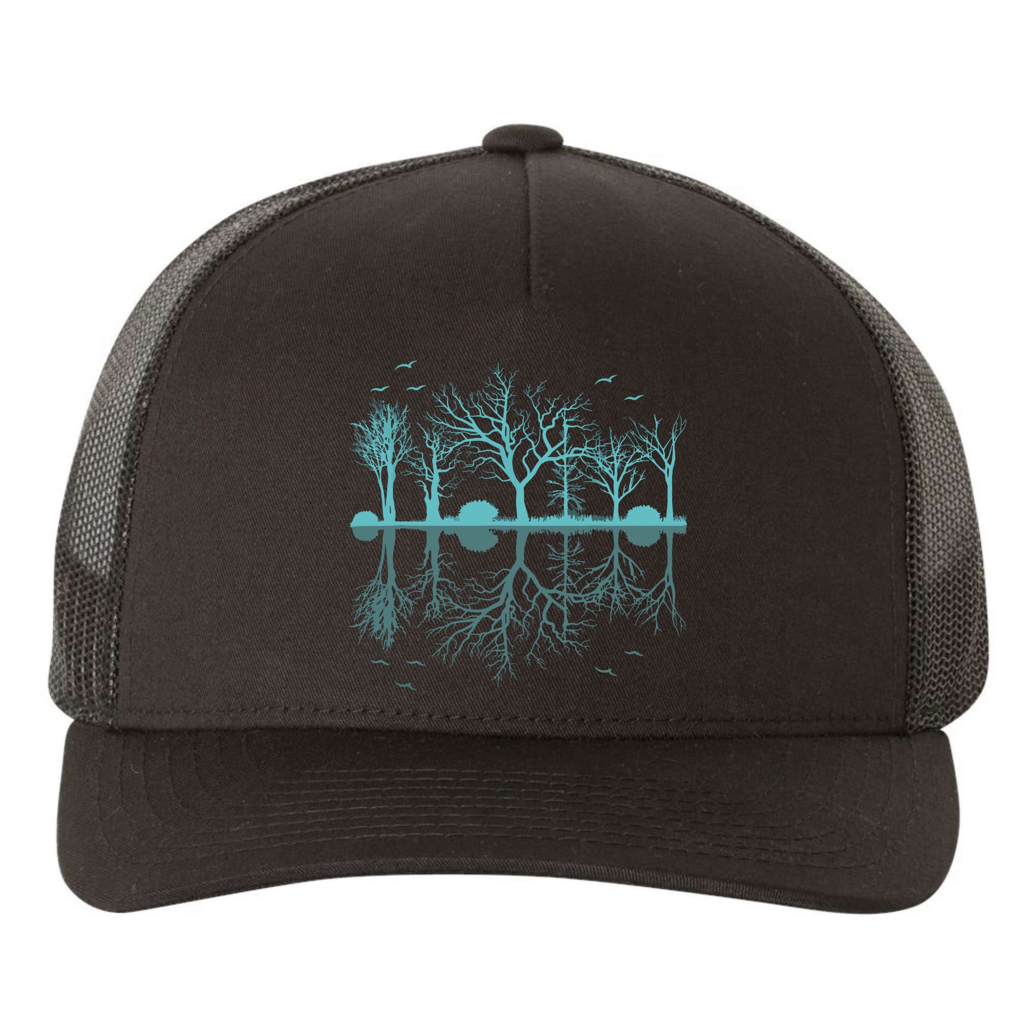 Forest Trees Birds Nature Lovers Wildlife Camping Yupoong Adult 5-Panel Trucker Hat