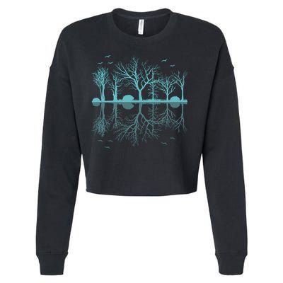 Forest Trees Birds Nature Lovers Wildlife Camping Cropped Pullover Crew