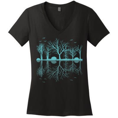 Forest Trees Birds Nature Lovers Wildlife Camping Women's V-Neck T-Shirt