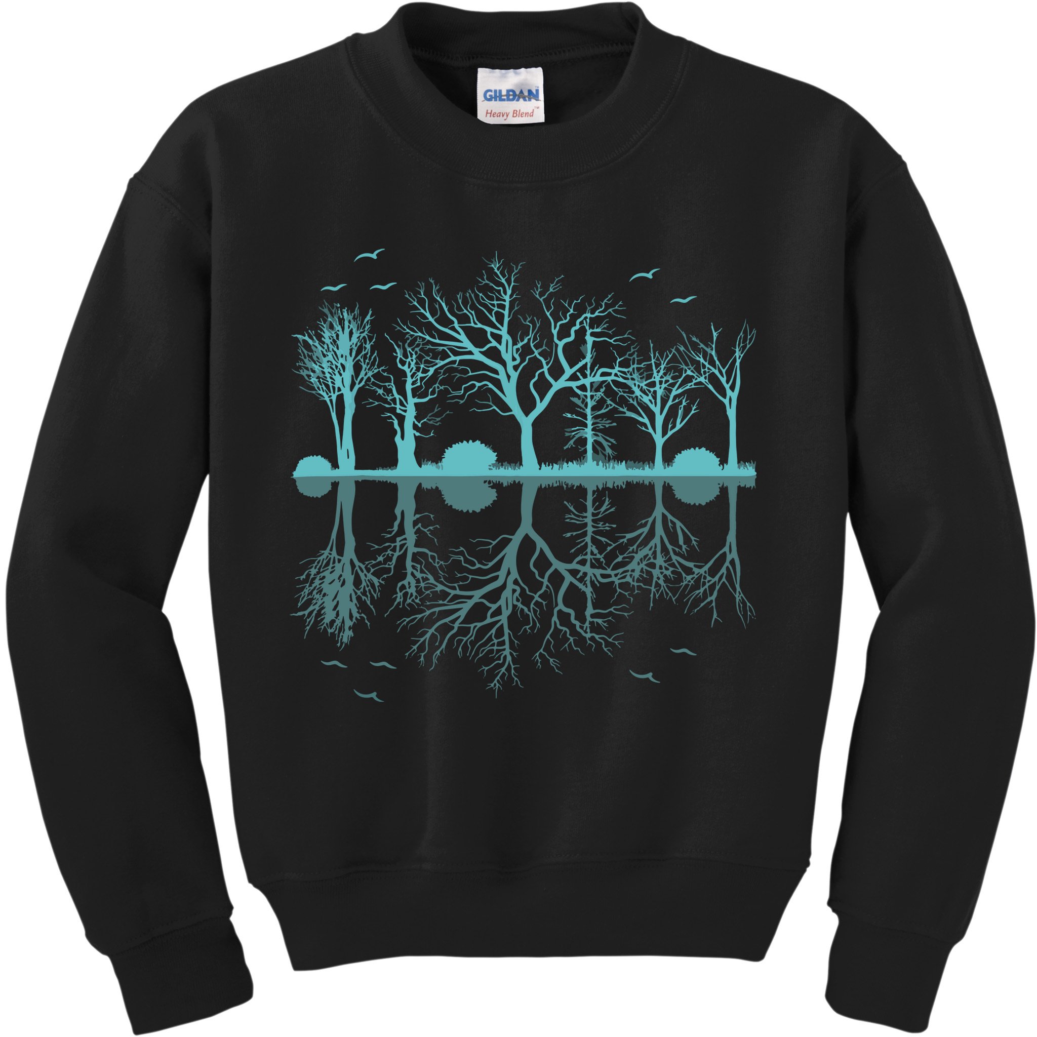 Forest Trees Birds Nature Lovers Wildlife Camping Kids Sweatshirt