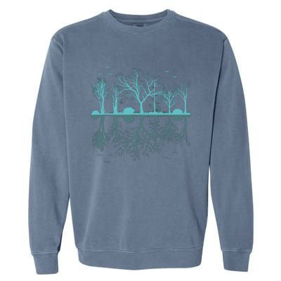 Forest Trees Birds Nature Lovers Wildlife Camping Garment-Dyed Sweatshirt