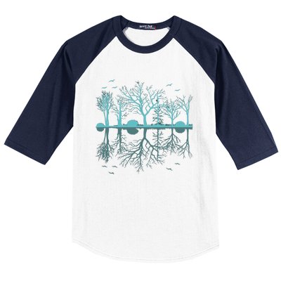 Forest Trees Birds Nature Lovers Wildlife Camping Baseball Sleeve Shirt