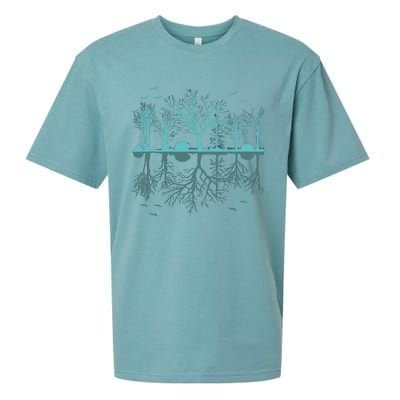 Forest Trees Birds Nature Lovers Wildlife Camping Sueded Cloud Jersey T-Shirt