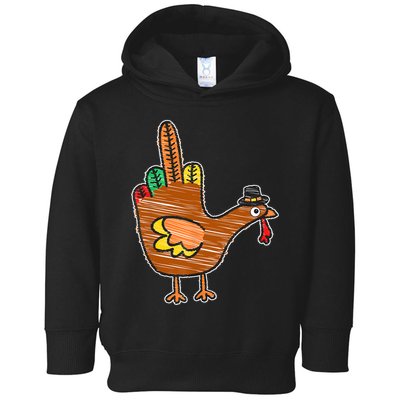 Flipping The Bird Thanksgiving Turkey Funny Drawing Toddler Hoodie
