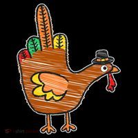 Flipping The Bird Thanksgiving Turkey Funny Drawing Tank Top