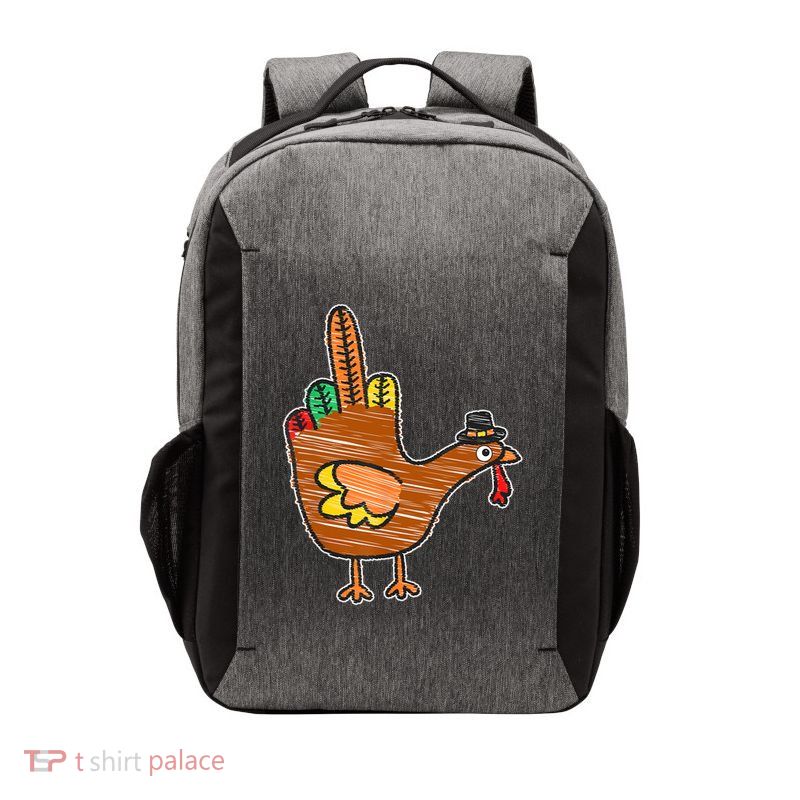 Flipping The Bird Thanksgiving Turkey Funny Drawing Vector Backpack