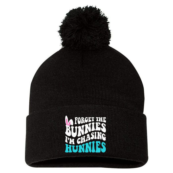 Forget The Bunnies IM Chasing Hunnies Pom Pom 12in Knit Beanie