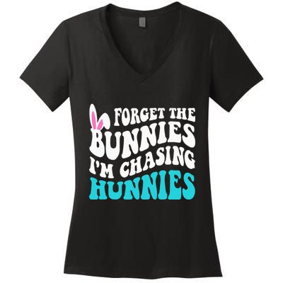 Forget The Bunnies IM Chasing Hunnies Women's V-Neck T-Shirt