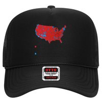 Funny Trump Better Coverage Red And Blue County Votes Us Map Trucker Hat