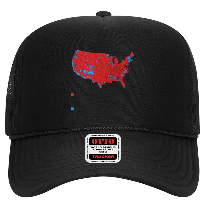 Funny Trump Better Coverage Red And Blue County Votes Us Map Trucker Hat