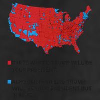 Funny Trump Better Coverage Red And Blue County Votes Us Map Trucker Hat