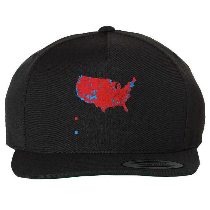 Funny Trump Better Coverage Red And Blue County Votes Us Map Wool Snapback Cap
