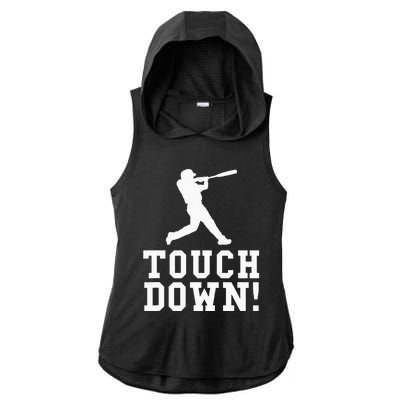 Funny Touchdown Baseball Football Sports Gift Ladies PosiCharge Tri-Blend Wicking Draft Hoodie Tank