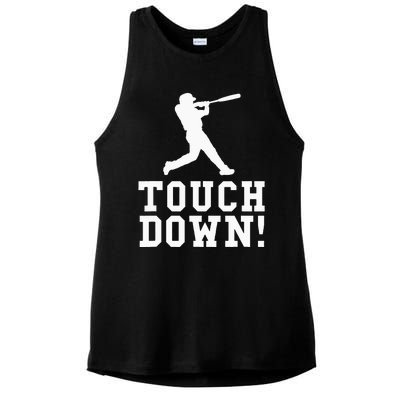 Funny Touchdown Baseball Football Sports Gift Ladies PosiCharge Tri-Blend Wicking Tank