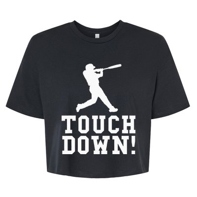 Funny Touchdown Baseball Football Sports Gift Bella+Canvas Jersey Crop Tee